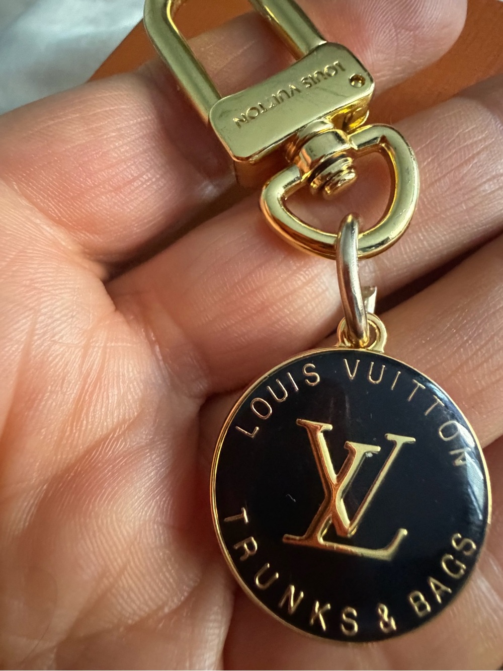 Unbranded Upcycled Black & Gold LV Trunks & Bags Keychain Charm